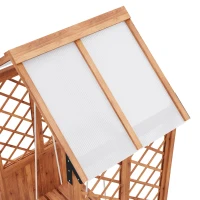 Macetero con enrejado y columpio para jardín, patio, terraza, para plantas trepadoras, 142x70x163 cm, Marrón(m-8)