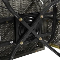 Fauteuil suspendu en rotin pivotant à 360°, avec coussin amovible, 100x80x150 cm, Naturel+Blanc(m-10)