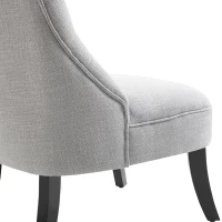 HOMCOM Sessel Wohnzimmer Relaxsessel Loungesessel Ruhesessel mit Rückenkissen, Holzbeine, Lesesessel mit Leinenoptik, Polstersessel für Schlafzimmer, Grau(m-14)