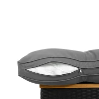 Ensemble de balcon en rotin d'extérieur 5 pièces avec 2 chaises, 2 tabourets et 1 table, Noir+Gris(m-11)