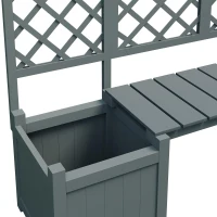 Pflanzkübel mit Spalier und Sitz für Garten, Hof, Terrasse, für Kletterpflanzen, 169 x 42 x 145 cm, Grau(m-8)