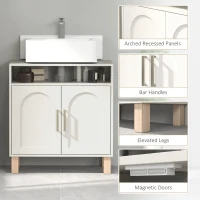 HOMCOM Under Sink Cabinet for Basin without Pedestal - Cream White(m-7)
