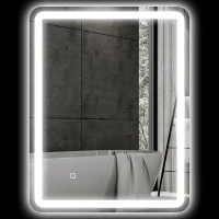 HOMCOM Espelho Casa de Banho com Luzes LED 60x80 cm Função Antiembaciamento 3 Temperaturas de Cor Ajustável e Função de Memória(m-11)