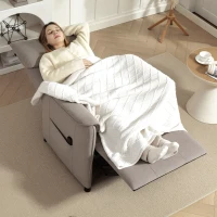 HOMCOM Sillón Reclinable con Motor sin Escobillas Reposapiés Tapizado Resistente y Bolsillos Laterales 80x83x104 cm Marrón(m-8)