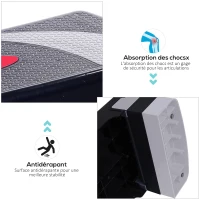 HOMCOM Step fitness aerobic stepper hauteur reglable surface antiderapante 78x29x20 cm(m-6)