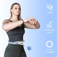 SPORTNOW Smart Weighted Hula Hoop, Massage Hula Ring w/ 16 Detachable Knots, 360° Auto-Rotating Ball, Digital Counter Light Blue(m-7)
