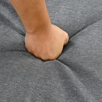 Ensemble table et chaises en rotin, avec 1 table et 6 chaises, plateau en verre trempé, Gris+Blanc(m-9)