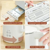 HOMCOM Keukenset met Waterkoker en Toaster, 7 Bruiningsniveaus, Snelle Kookfunctie, Roestvrijstaal, Kunststof, Wit(m-9)