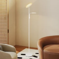 HOMCOM Lámpara de Pie LED Regulable 42W con Control Remoto y Táctil Temperatura de Color y Brillo Ajustable Blanco(m-9)
