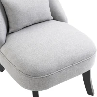 HOMCOM Sessel Wohnzimmer Relaxsessel Loungesessel Ruhesessel mit Rückenkissen, Holzbeine, Lesesessel mit Leinenoptik, Polstersessel für Schlafzimmer, Grau(m-12)