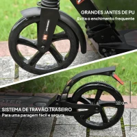 HOMCOM Trotinette dobravel com o guiador ajustável da altura trotinete para adultos e crianças acima de 14 anos carga 100 kg(m-5)
