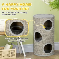 PawHut Cat Climbing Frame, Covered with Sisal, Cosy Platform - Light Grey(m-4)