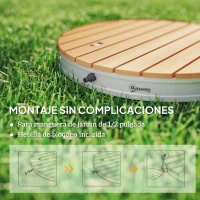 Outsunny Ducha Redonda de Suelo Ø70,5 cm con Chorro hasta 4 m con Estructura de Aluminio Resistente a los Rayos UV(m-7)