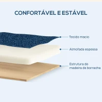 HOMCOM Poltrona Nórdica Poltrona Sala de Estar Estofada em Borrego com Apoio para os Braços de Madeira  74,5x76x78 cm Azul(m-6)