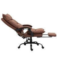 Vinsetto Bürostuhl mit Massage- und Heizfunktion, Fußstütze, verstellbar, bis 120 kg, Braun(m-12)