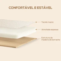 HOMCOM Poltrona Nórdica Poltrona Sala de Estar Estofada em Borrego com Apoio para os Braços de Madeira  74,5x76x78 cm Creme(m-6)
