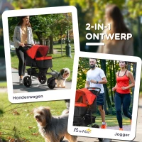 PawHut hondentrolley hondenbuggy rood zwart(m-7)