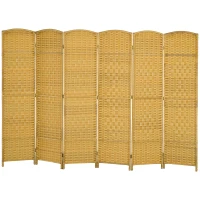 HOMCOM Separador de Ambientes de 6 Paneles Biombo Plegable 270x180 cm Pantalla de Privacidad de Polipropileno Natural(m-11)