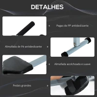 HOMCOM Máquina de Remo com Ecrã LCD para Academia Exercícios de Musculação ou Resistência Carga Máxima 100kg 130x47,5x67cm Cinza(m-6)