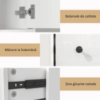 Homcom Dulap inalt Baie – Alb, Cu Sertar & Rafturi Deschise, 178 cm(m-7)