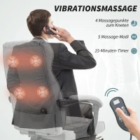 HOMCOM Ergonomische Bureaustoel met Massage en Ligfunctie Voetsteun Grijs(m-4)