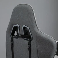 Vinsetto Bürostuhl Computerstuhl Drehstuhl mit abnehmbarem Kopf- und Lendenkissen Wippenfunktion ergonomischer Schreibtischstuhl drehbar höhenverstellbar mit Fußstütze PP Grau 73x57x127-135 cm(m-8)