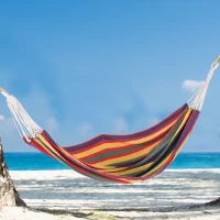 Outsunny Cama Rede Portátil Individual para Campismo Piscina Jardim Carga Máxima 120kg 200x100cm Multicor(m-2)