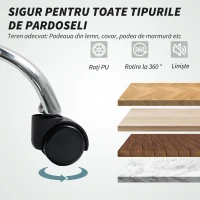 HOMCOM Scaun de Birou cu Masaj în 6 Puncte, Vibrant și Înclinabil, cu Buzunar și Telecomandă, 66x72x113-121 cm, Gri(m-8)
