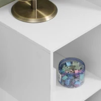 HOMCOM Estante em Forma de Escada Estante de Armazenamento com 6 Cubos Estante de Exposição 91,5x29,5x91,5cm Branco(m-5)