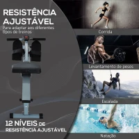 HOMCOM Máquina de Remo com Ecrã LCD para Academia Exercícios de Musculação ou Resistência Carga Máxima 100kg 130x47,5x67cm Cinza(m-4)