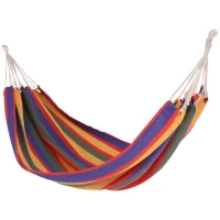 Outsunny Cama Rede Portátil Individual para Campismo Piscina Jardim Carga Máxima 120kg 200x100cm Multicor(m-11)