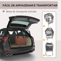 PawHut Parque para Animais de Estimação Dobrável com 2 Portas e Almofada Tecido Oxford Ø117x71 cm Marrom(m-7)