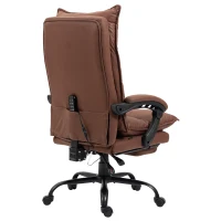 Vinsetto Bürostuhl mit Massage- und Heizfunktion, Fußstütze, verstellbar, bis 120 kg, Braun(m-11)