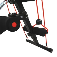HOMCOM Banco de Abdominais com Altura Ajustável Banco de Musculação para Treinos de Abdomen Costas e Pernas 55,5x137,5x68 cm Preto e Vermelho(m-9)