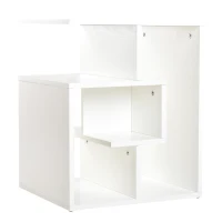 HOMCOM Mesa de Apoio mesa auxiliar para sala e quarto estante para arrumação 45x40x55 cm Branco(m-11)