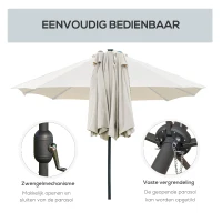 Outsunny parasol ovaal crème wit 440 x 260 cm(m-5)