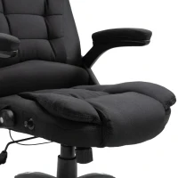 Vinsetto Cadeira de Escritório com 6 Pontos de Massagem Reclinável até 130° com Função de Aquecimento 68x72x110-120 cm Preto(m-11)