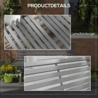 Outsunny Grijze Aluminium Tuinbank, Parkbank, Zitbank met Latdesign, Weerbestendig, 123 x 67 x 79 cm(m-6)