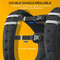 HOMCOM Gilet lesté de 5 kg, veste lestée, pour homme et femme, avec poche de rangement, tissu Oxford, sable métallique, noir(m-6)