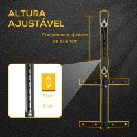 HOMCOM Suporte para Saco de Boxe Regulável Suporte para Boxe de Parede Carga Máxima 100kg 60-88x40x63 cm Preto(m-5)
