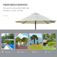 Outsunny parasol ovaal crème wit 440 x 260 cm(m-7)