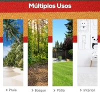 Outsunny Cama Rede Portátil Individual para Campismo Piscina Jardim Carga Máxima 120kg 200x100cm Multicor(m-6)