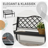 Outsunny tuinbank 2 zits metaal zwart 128 x 58.5 x 89 cm(m-5)