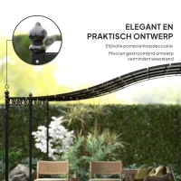 Outsunny 3 x 5 m Pergola, Flexibel Tuindak met Waterdichte Zeil en Metalen Frame, Schaduwplek, Crèmewit(m-7)