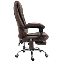 Vinsetto Massage-Bürostuhl, Liege- & Wärmefunktion, drehbar, ergonomisch, bis 120 kg, Braun(m-11)