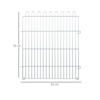 PawHut Parque para Animais de Estimação com 8 Paineis 63x76cm Cerca para Animais de Estimação com Porta com Trava para Jardim Pátio Exterior Prata(m-3)