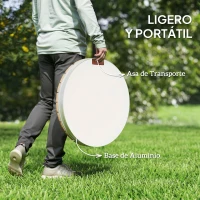 Outsunny Ducha Redonda de Suelo Ø70,5 cm con Chorro hasta 4 m con Estructura de Aluminio Resistente a los Rayos UV(m-8)