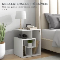 HOMCOM Mesa de Apoio mesa auxiliar para sala e quarto estante para arrumação 45x40x55 cm Branco(m-4)