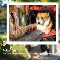 PawHut hondentrolley hondenbuggy rood zwart(m-8)