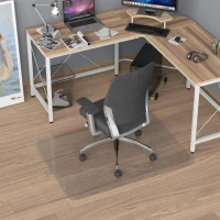 HOMCOM Bodenschutzmatte, rutschfest, 1,5mm dick, 90x120cm, Transparent(m-7)